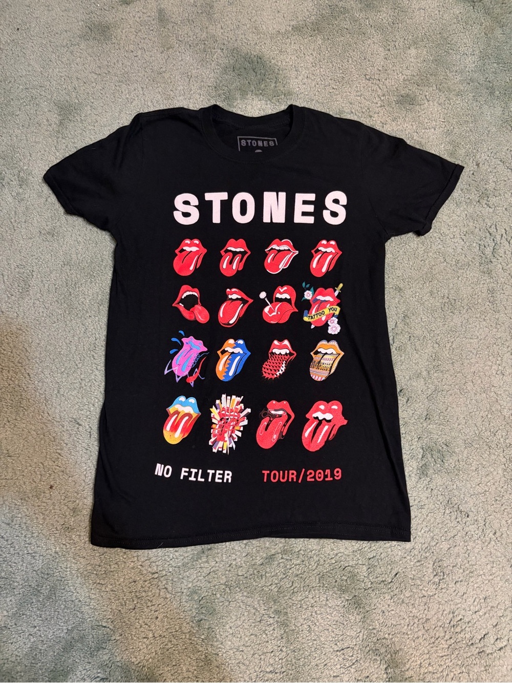 the Rolling Stones Black 'Stones No Filter Tour' Graphic Tee